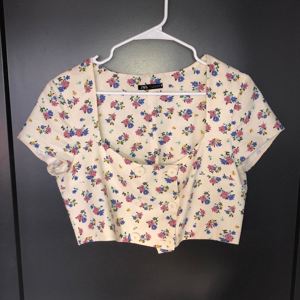 Zara floral cropped top